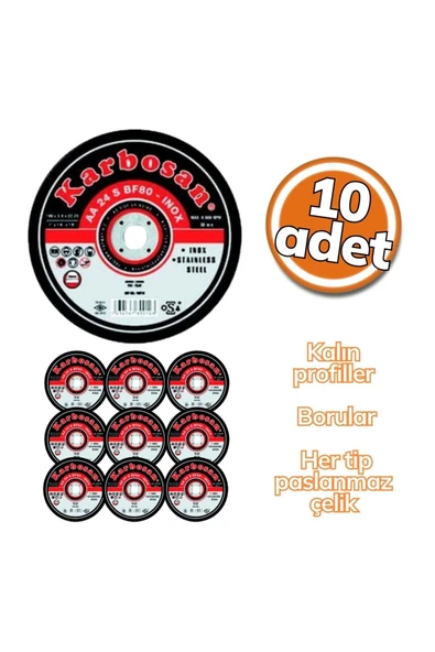 KARBOSAN Thinline İnox - 115X1.0X22 10'lu Set ürün görseli 1