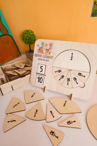 Kidewo İlkokul Matematik Eğitici Kesir Daireleri Ahşap Oyuncak Etkinlik Seti Kolay Öğrenme Bölme Bultak ürün görseli 1