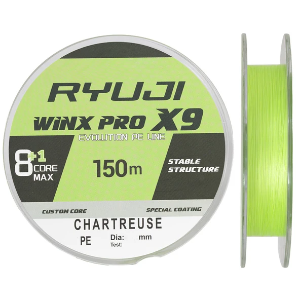 Ryuji WinX Pro X8+1 (X9) 150m Chartreuse Örgü - İp Misina  0.14mm 10.2kg ürün görseli 1