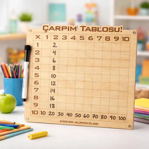 Kidewo Çarpım Tablosu Kalem Silgi Ahşap Eğitim Seti İlkokul Eğitici Ahşap Oyuncak Etkinlik Set Kolay Öğren ürün görseli 1