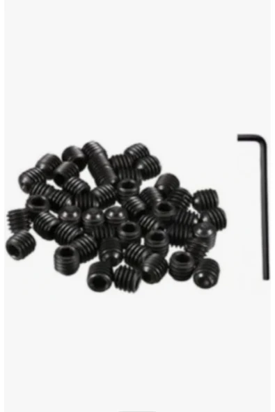 KARAPOLAT M6X6MM Setskur Vida 10 Adet Kapı Kolu Vidası Alyan Hediyeli ürün görseli 1