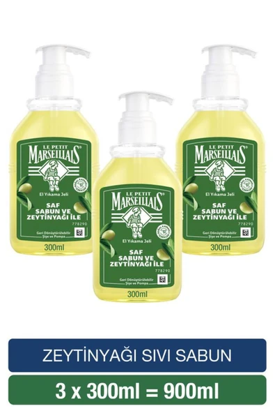 Le Petit Marseillais Sıvı Sabun Zeytinyağı 300 ml x3 ürün görseli 1