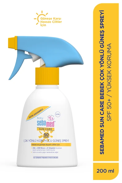 Sebamed Baby SPF 50+%98 UVA Korumalı UVB Filtreli Çok Yönlü Koruyucu Bebek Güneş Spreyi 200 ml ürün görseli 1