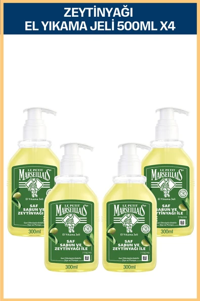 Le Petit Marseillais Zeytinyağı Saf Sıvı Sabun 300 ml X4 Ekonomik Paket ürün görseli 1