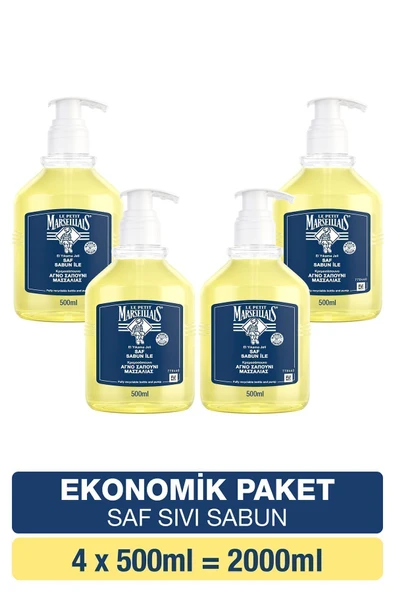 Le Petit Marseillais Saf Sıvı Sabun 500 ml X4 Ekonomik Paket ürün görseli 1