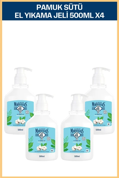 Le Petit Marseillais Nemlendirici Sıvı Sabun Pamuk Sütü 500 ml X4 Ekonomik Paket ürün görseli 1