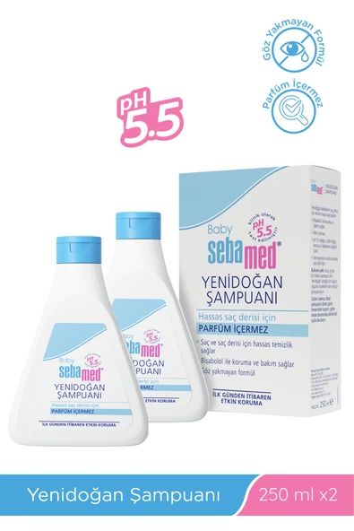 Sebamed Baby Bisabolol İçerikli Koruma ve Bakım Sağlayan Yenidoğan Bebek Şampuanı 250 ml X 2 Adet ürün görseli 1
