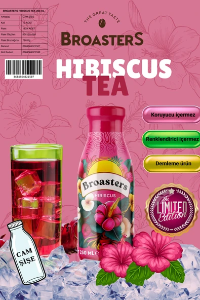 Broasters Coffee Broasters Hibiscus Tea 250 ML Cam Şişe ürün görseli 1