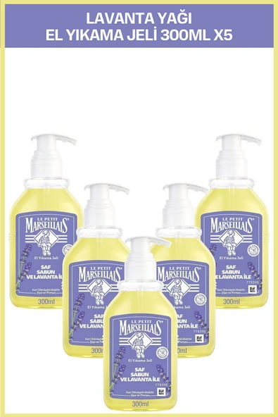 Le Petit Marseillais Saf Sıvı Sabun Lavanta Yağı 300 ml X5 Avantajlı Paket ürün görseli 1