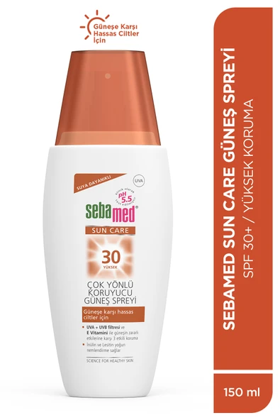 Sebamed Sun Care SPF 30 UVA / UVB Filtresi ve E Vitamini Üçlü Yüksek Koruma Çok Yönlü Güneş Spreyi 150 ml ürün görseli 1