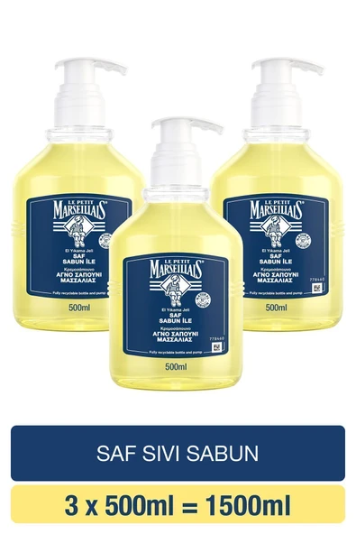 Le Petit Marseillais Saf Sıvı Sabun 500 ml X3 ürün görseli 1