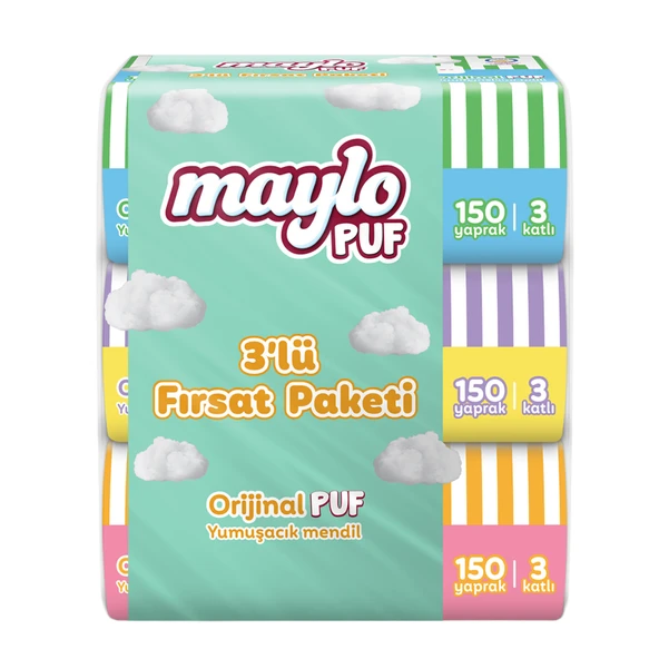 Maylo Puf Mendil 3 x 150'li ürün görseli 1