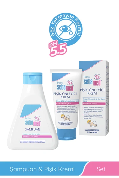 Sebamed Baby pH 5.5 Avantaj Paketi - Bebek Şampuanı 150 ml & Pişik Önleyici Krem 100 ml ürün görseli 1