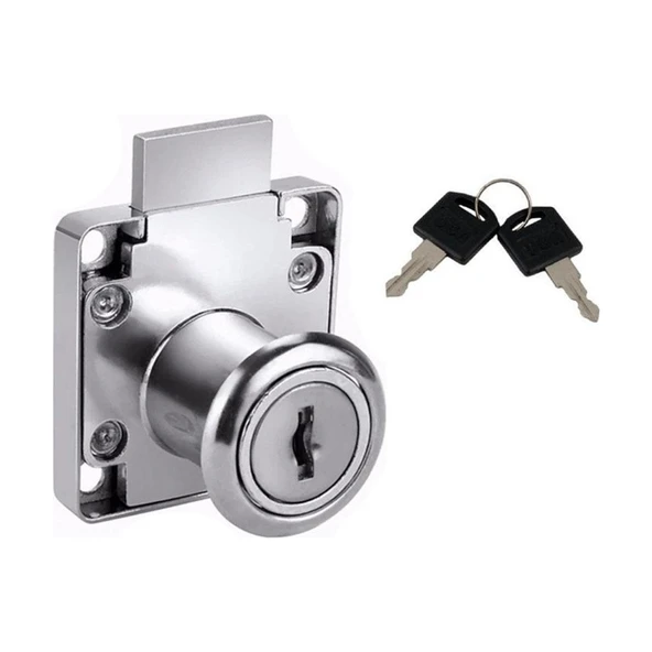 KALİTE Nikel Çekmece Mobilya Dolap Kilidi Kare 4x4 cm ürün görseli 1