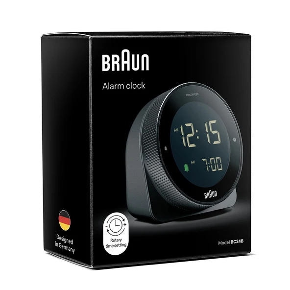 BRAUN BC24B SİYAH DOKUNMATİK EKRANLI DİJİTAL ALARMLI MASA SAATi ürün görseli 1
