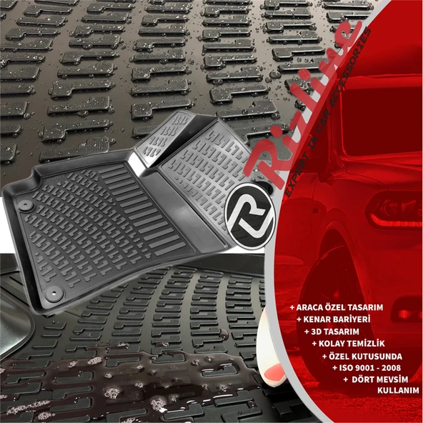 Rizline Fiat Panda 2011+ 3D Havuzlu Paspas - Resim 3