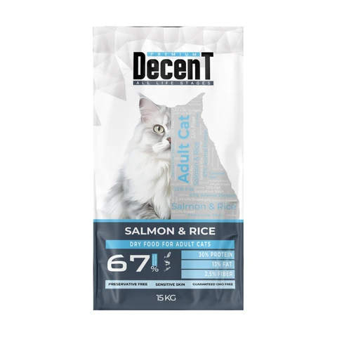 Decent Premium Somonlu ve Pirinçli Yetişkin Kedi Maması 15 Kg ürün görseli 1