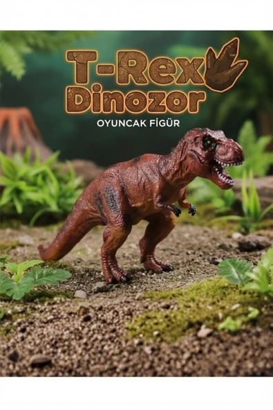 Gerçekçi T-Rex Dinozor Figürü - Orta Boy Detaylı Eğitici Oyuncak Tyrannosaurus Rex (20 cm) ürün görseli 1