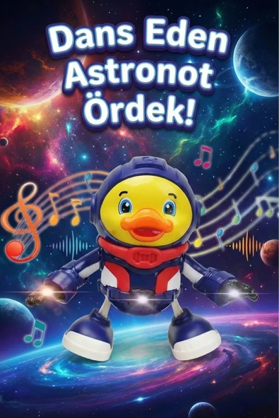 Dans Eden Astronot Ördek Işıklı Müzikli Hareketli Eğitici Bebek ve Çocuk Oyuncağı ürün görseli 1