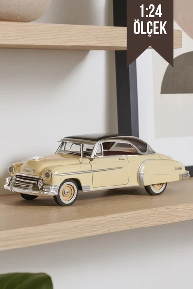 Bej 1:24 Ölçek Die Cast İnce Detay 1950 Chevy Bel Air Oyuncak Metal Klasik Koleksiyon Model Araba ürün görseli 1