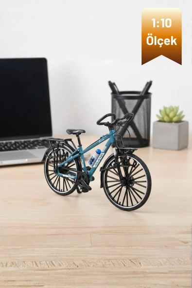 Mavi Yüksek Kaliteli Metal 1:10 Ölçek Koleksiyonluk Die Cast Model Bisiklet ürün görseli 1