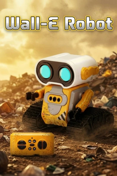 Kumandalı ve El Sensörlü Sesli Müzikli Işıklı Premium İnteraktif Wall-E Robot Oyuncak 13x13x10 Cm ürün görseli 1