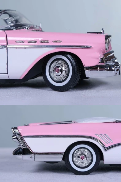 PTTAVM: Pembe 1:18 Diecast İnce Detay 1957 Buick Roadmaster