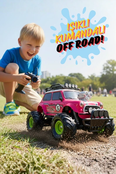 Uzaktan Kumandalı Full Fonksiyon Şarjlı Işıklı Off Road Oyuncak Araba 27.5 Cm ürün görseli 1