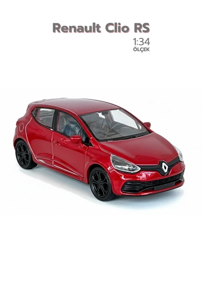 Kırmızı 1:34 Ölçek Die Cast Kapıları Açılır Lisanslı Renault Clio RS Oyuncak Metal Model Araba ürün görseli 1