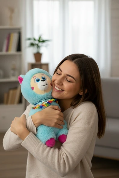 Büyük Boy Yumuşak Peluş Lama Oyuncak - Yumuşacık Uyku Arkadaşı Fularlı Lama 35 cm ürün görseli 1