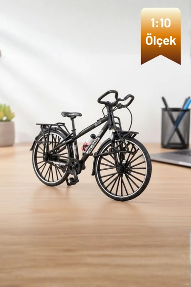 Siyah Yüksek Kaliteli Metal 1:10 Ölçek Koleksiyonluk Die Cast Model Bisiklet ürün görseli 1