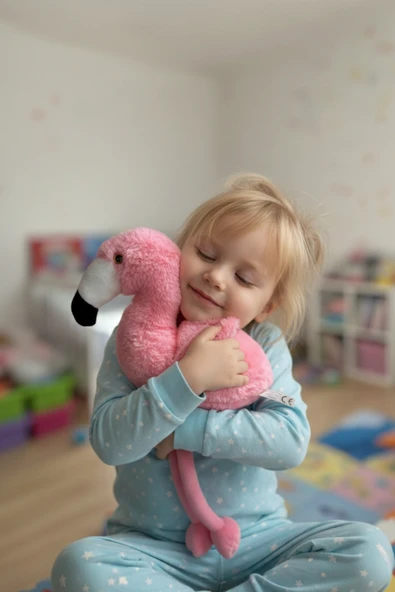 Sevimli Peluş Flamingo Peluş Oyuncak - Yumuşak Uyku Arkadaşı - Çocuk Odası Dekorasyonu 22 cm ürün görseli 1