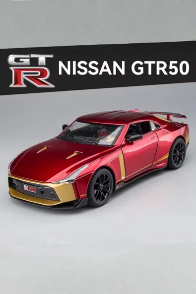 Kırmızı Işıklı Sesli 1:24 Ölçek İnce Detay Açılır Kapı GT-R50 Premium Model Araba ürün görseli 1