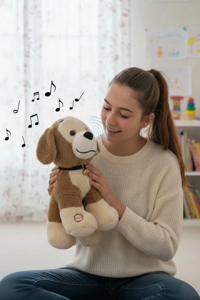 Büyük Boy Sesli Havlayan Peluş Köpek Oyuncak 35 cm ürün görseli 1