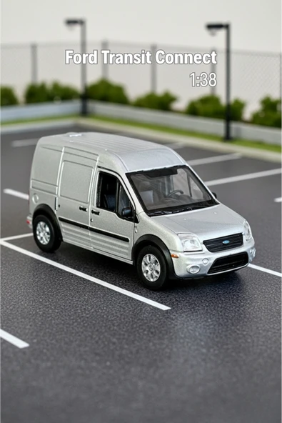 Gri 1:38 Ölçek Die Cast Kapıları Açılır Lisanslı Ford Transit Connect Oyuncak Metal Model Araba ürün görseli 1