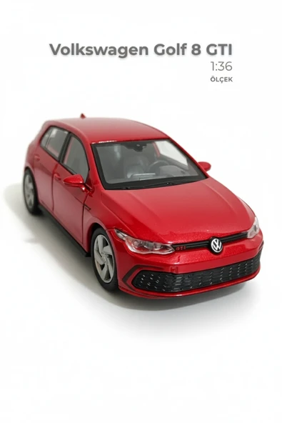 Kırmızı 1:36 Ölçek Die Cast Kapıları Açılır Lisanslı Volkswagen Golf 8 GTI Oyuncak Metal Model Araba ürün görseli 1