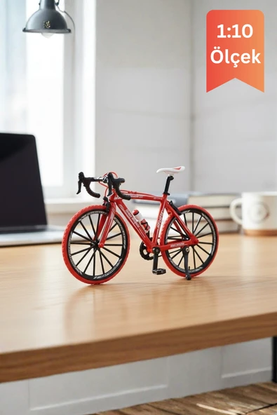 Kırmızı Yüksek Kaliteli Metal 1:10 Ölçek Koleksiyonluk Die Cast Model Bisiklet ürün görseli 1