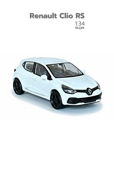 Beyaz 1:34 Ölçek Die Cast Kapıları Açılır Lisanslı Renault Clio RS Oyuncak Metal Model Araba ürün görseli 1