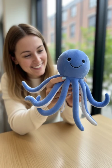 Pembe Sevimli Ahtapot Peluş Oyuncak Uyku Arkadaşı Hediyelik ürün görseli 1