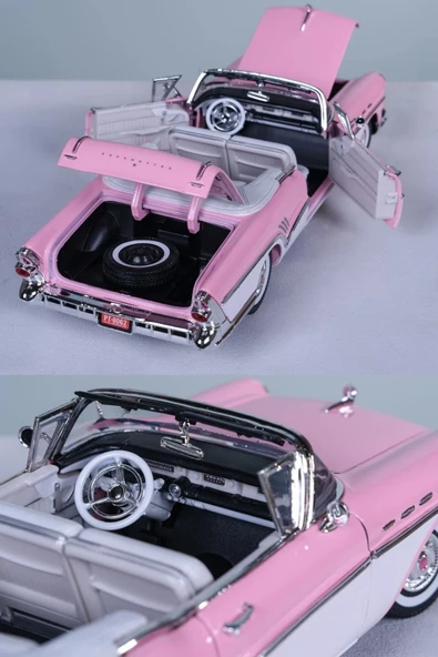 PTTAVM: Pembe 1:18 Diecast İnce Detay 1957 Buick Roadmaster