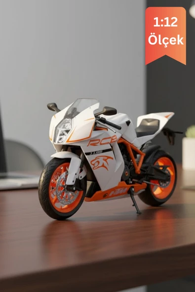 KTM 1190 RC8 R Beyaz Model Motorsiklet 1:12 Ölçek İnce Detay Diecast ürün görseli 1