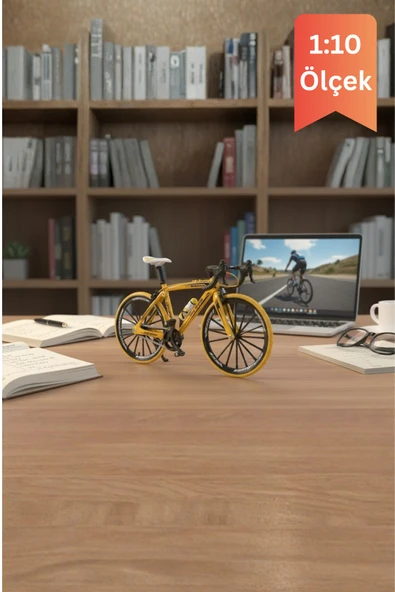 Sarı Yüksek Kaliteli Metal 1:10 Ölçek Koleksiyonluk Die Cast Model Bisiklet ürün görseli 1