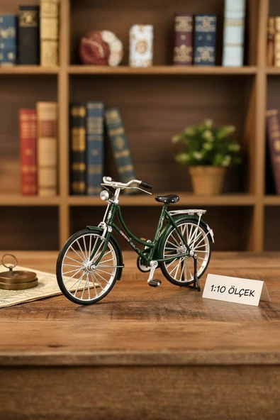 Yeşil Yüksek Kaliteli Metal 1:10 Ölçek Koleksiyonluk Die Cast Model Klasik Bisiklet ürün görseli 1