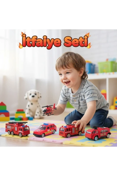 6'lı Metal İtfaiye Araç Seti - Diecast Oyuncak İtfaiye Timi - Dayanıklı Alaşım Model Araçlar ürün görseli 1