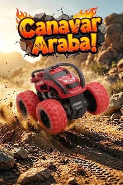360 Derece Takla Atan Sürtmeli Canavar Kamyon - Darbeye Dayanıklı Monster Truck Oyuncak Araba ürün görseli 1