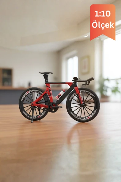 Kırmızı Yüksek Kaliteli Metal 1:10 Ölçek Koleksiyonluk Die Cast Model Bisiklet ürün görseli 1