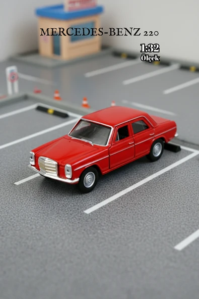 Kırmızı 1:32 Ölçek Die Cast Kapıları Açılır Lisanslı Mercedes Benz 220 Oyuncak Metal Model Araba ürün görseli 1