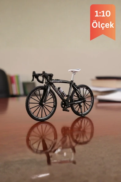 Siyah Yüksek Kaliteli Metal 1:10 Ölçek Koleksiyonluk Die Cast Model Bisiklet ürün görseli 1