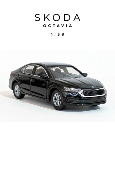Siyah 1:38 Ölçek Die Cast Kapıları Açılır Lisanslı Skoda Octavia Metal Model Araba ürün görseli 1