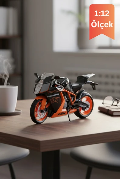 KTM 1190 RC8 R Siyah Model Motorsiklet 1:12 Ölçek İnce Detay Diecast ürün görseli 1